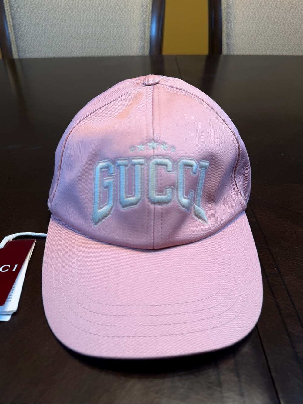 New Authentic Gucci Logo Baseball Hat Pink Size S